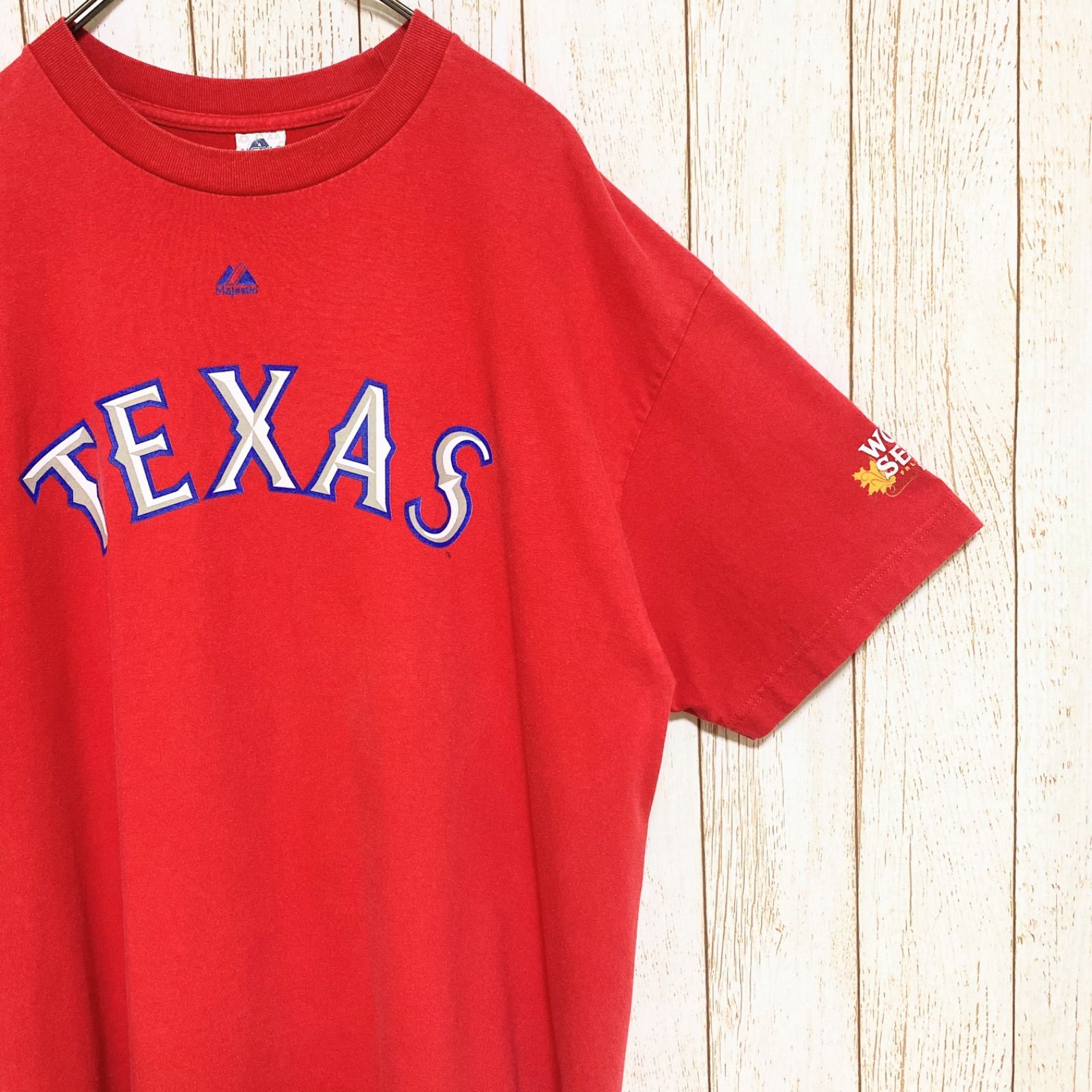 野球 マジェスティック MLB テキサス・レンジャーズ ハミルトン プリント Tシャツ XL メジャーリーグ USA古着