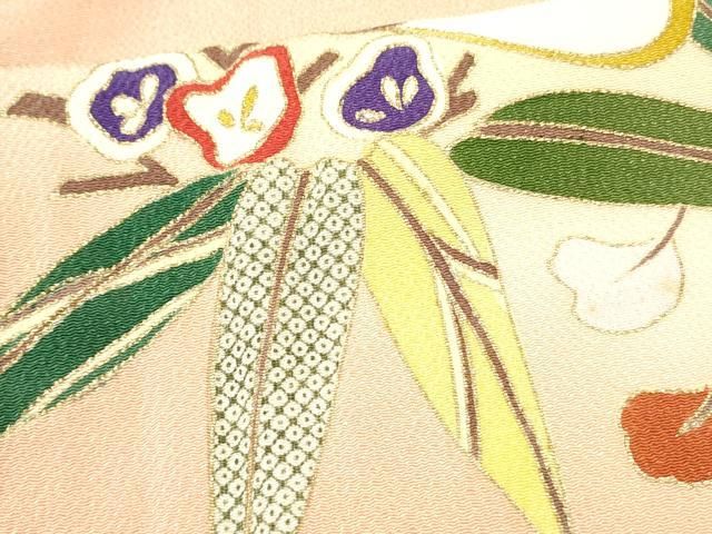 平和屋着物○訪問着 駒刺繍 貝紫 花唐草文 暈し染め
