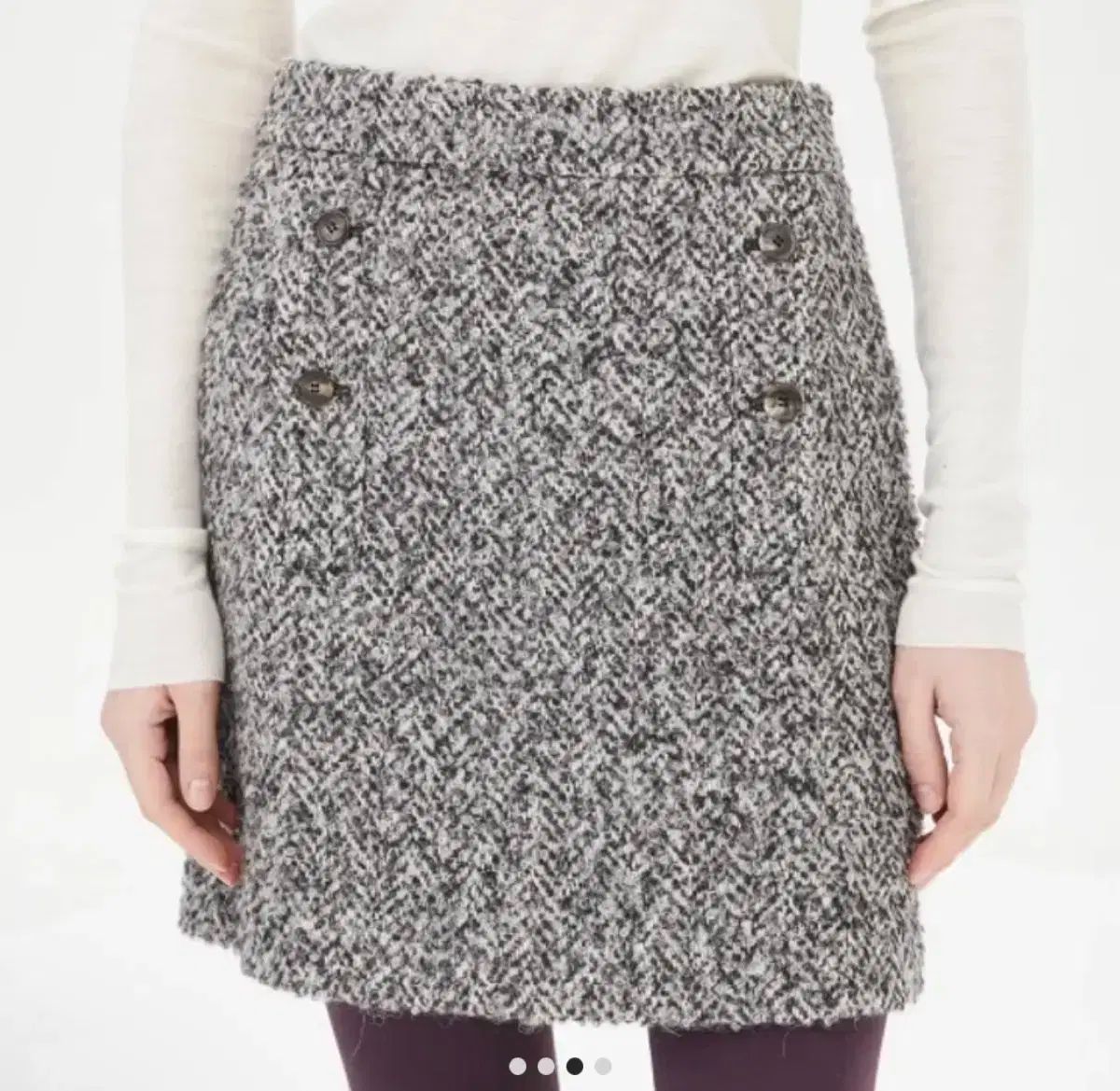 シスレー ツイード ミニスカート ヘリンボーン