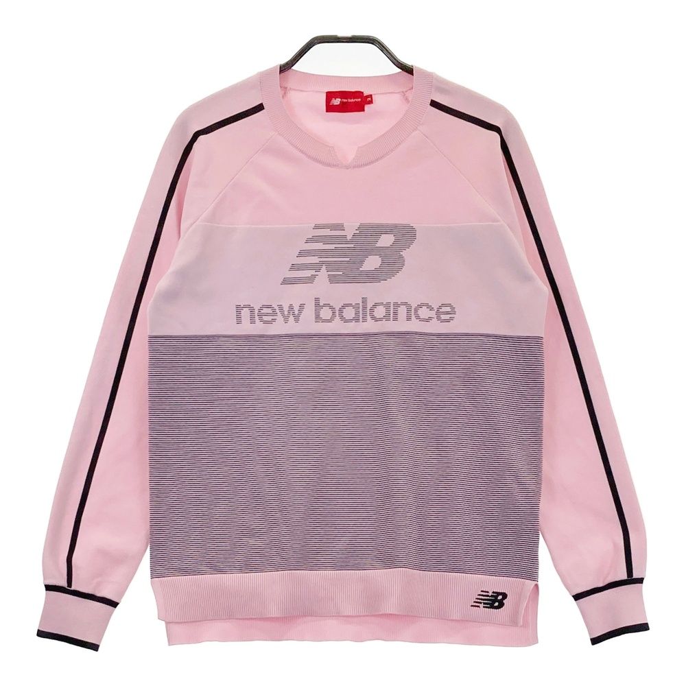 サイズ 2 NEW BALANCE GOLF ニューバランス 2025年モデル ニットセーター ロゴ ボーダー柄 ピンク系 240101528023 ゴルフウェア レディース ストスト