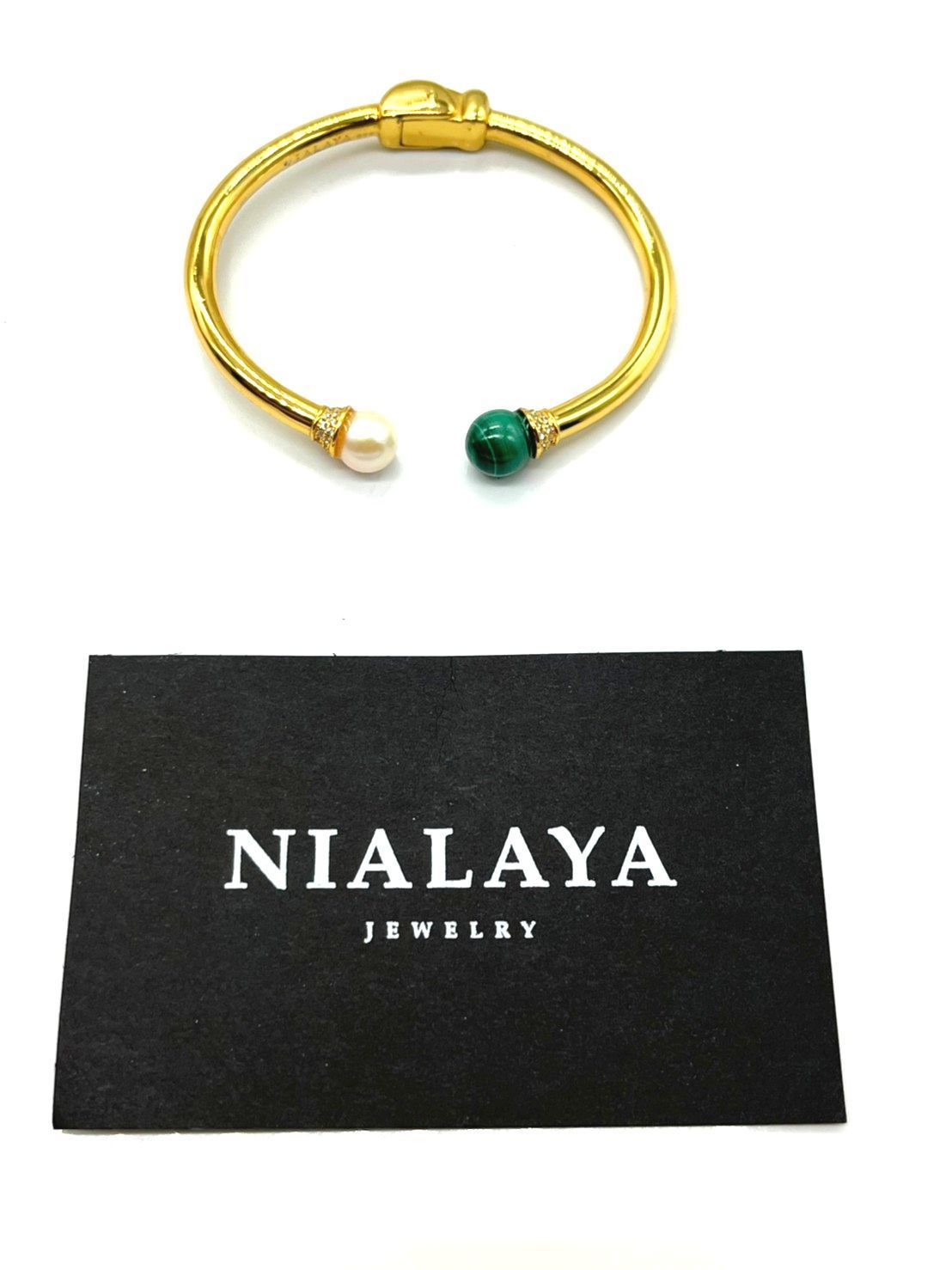 Nialaya Jewelry バングル ゴールド SV925 約17cm - ブランド