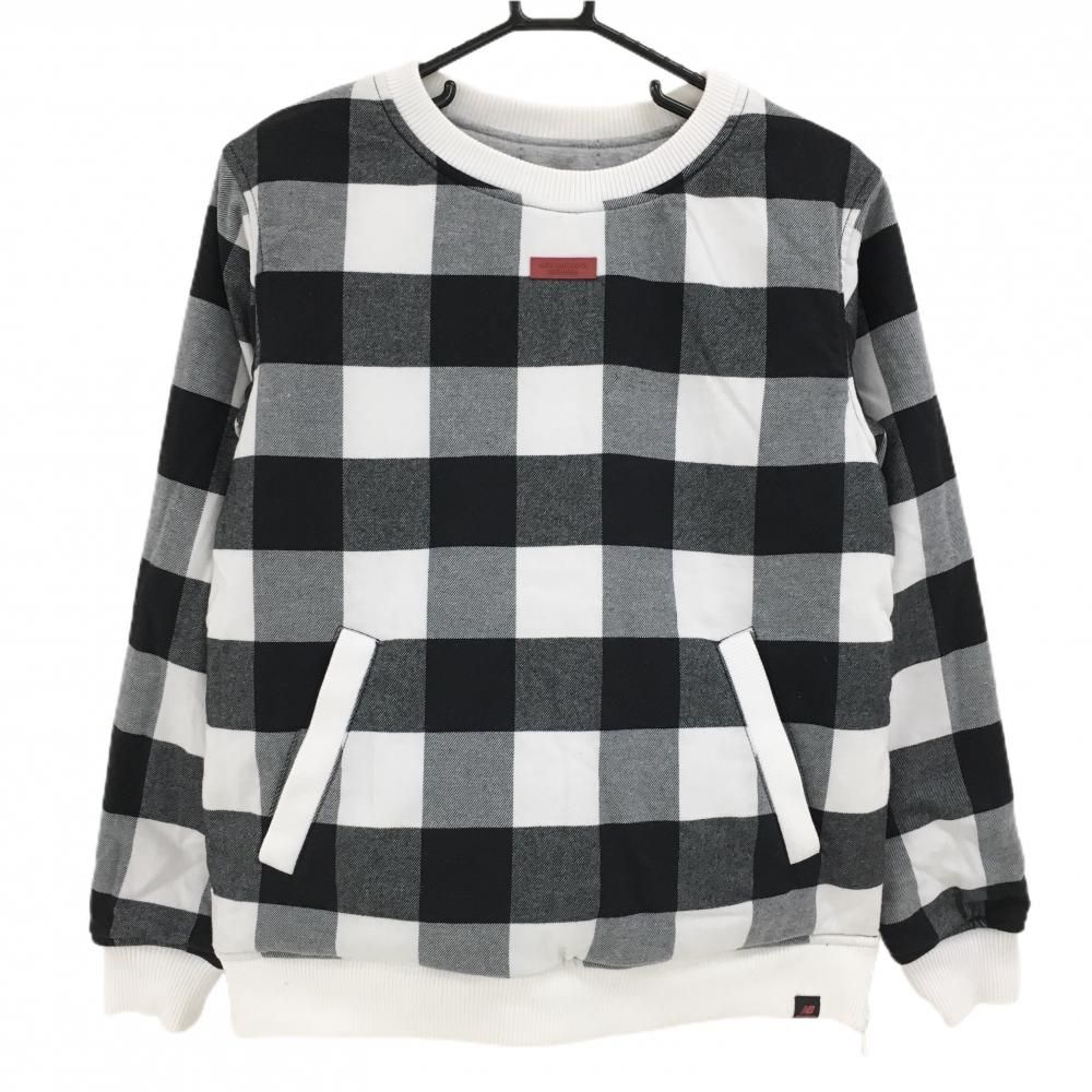 ニューバランスゴルフ 中綿リバーシブルスニード 黒×白 ブロックチェック レディース 2 L ゴルフウェア New Balance