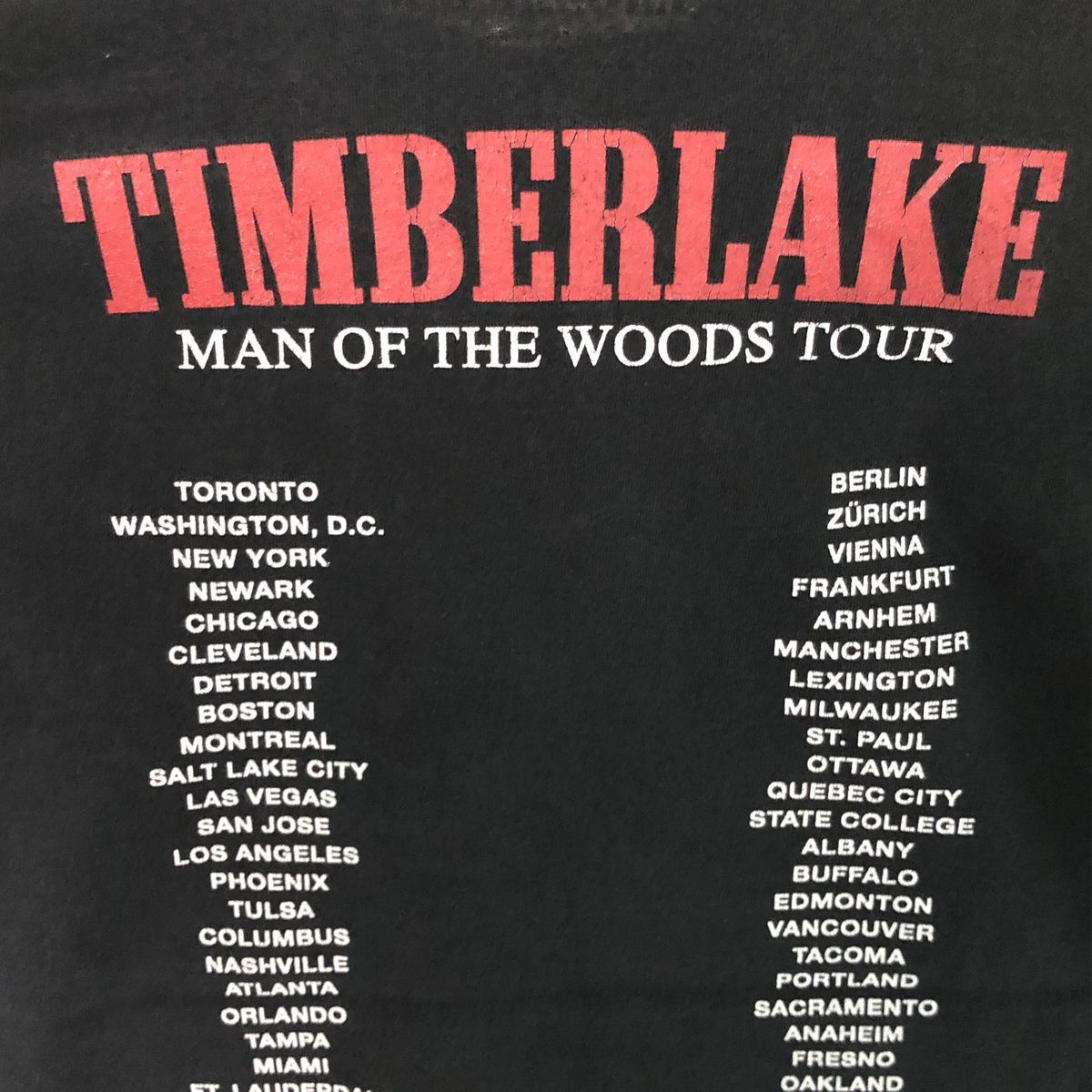 古着 JUSTIN TIMBERLAKE ジャスティンティンバーレイク バンドT