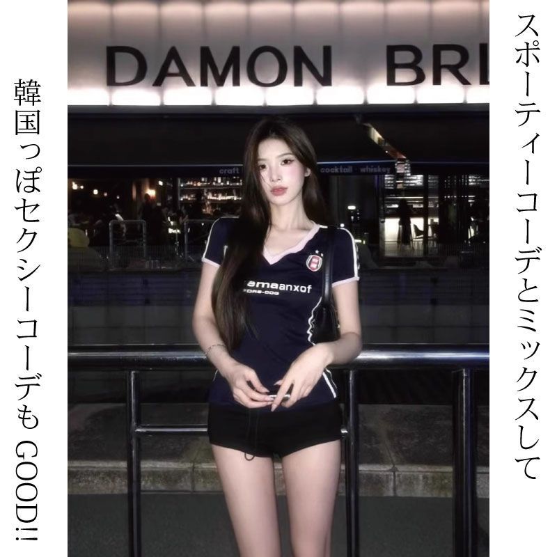 ユニフォーム Tシャツ レディース y2k トレンド サッカー ユニフォーム