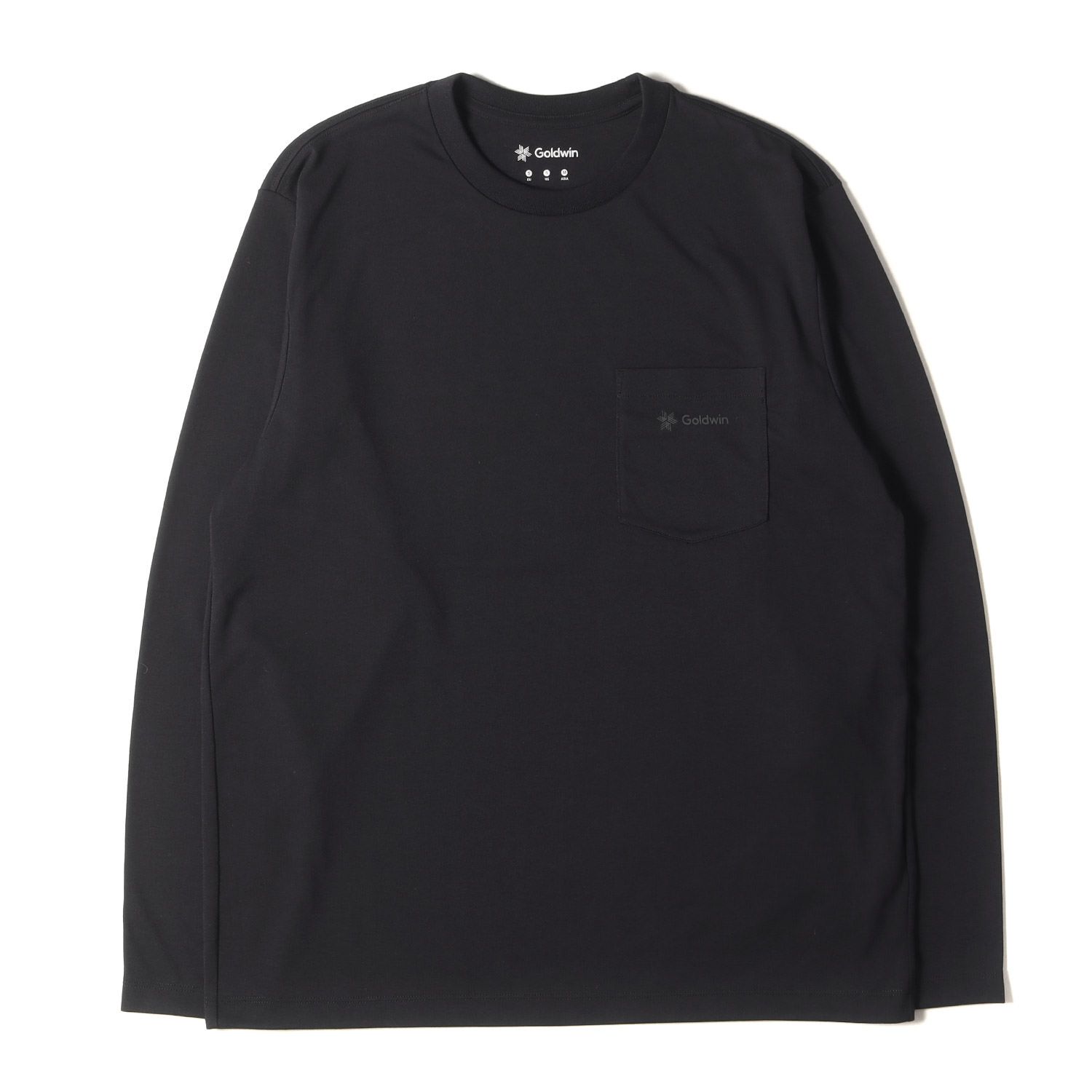 美品 GOLDWIN ゴールドウイン Tシャツ サイズ:M 21SS ビッグ ロゴ ロングスリーブ ポケット 長袖Tシャツ BIG LOGO L/S PKT T GM42147P トップス カットソー ロンT ブラック 黒【メンズ】