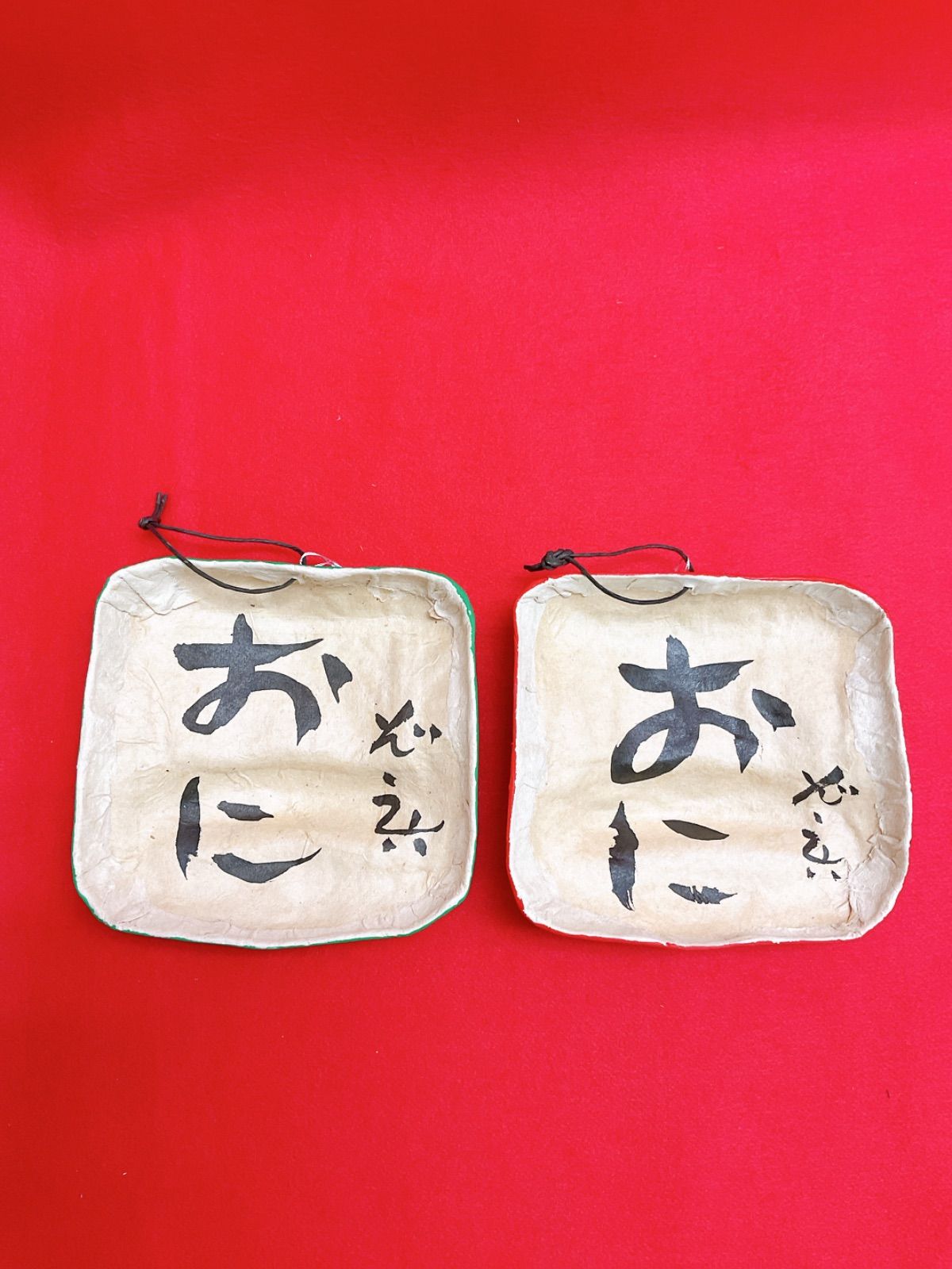 節分 鬼お面 和紙張り子 赤鬼 青鬼 豆まき 日本製 新品 - #こなつ