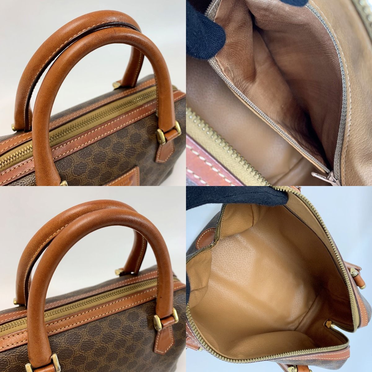 CELINE セリーヌ マカフダム柄 PVCxレザー ヴィンテージ M12