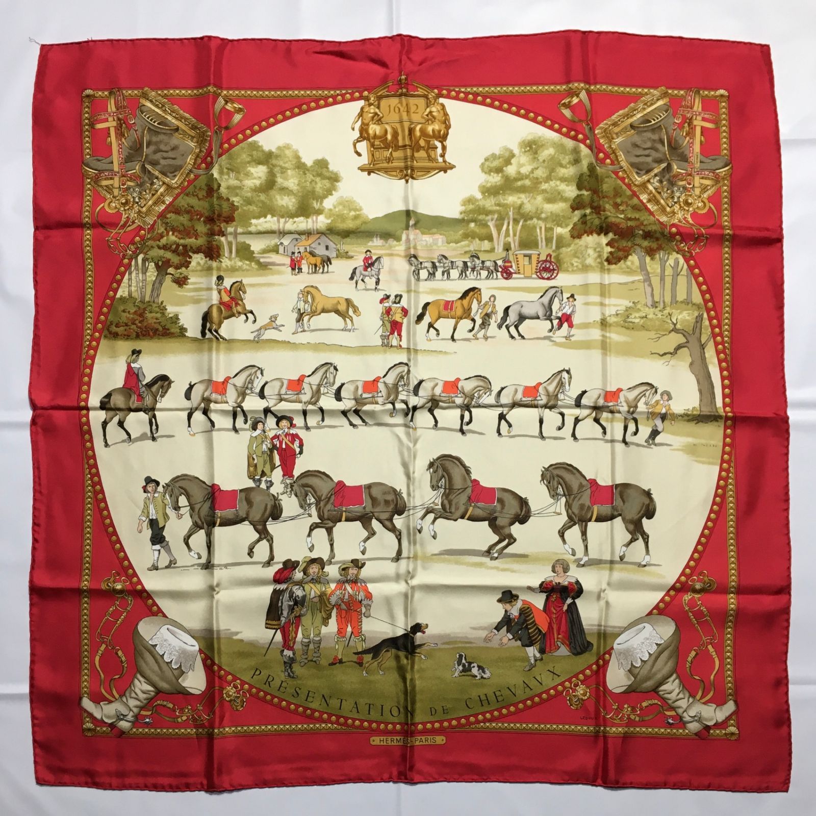 2508-138｜美品｜エルメス カレ 90 スカーフ シルク レッド 2508-138｜美品｜エルメス カレ 90 スカーフ シルク レッド