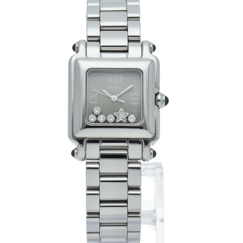 ショパール ハッピースポーツ スクエア ミニ ウォッチ 5Pダイヤ