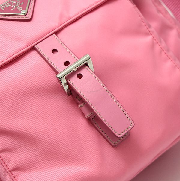 美品 プラダ PRADA ショルダーバッグ 三角ロゴ ナイロン ピンク