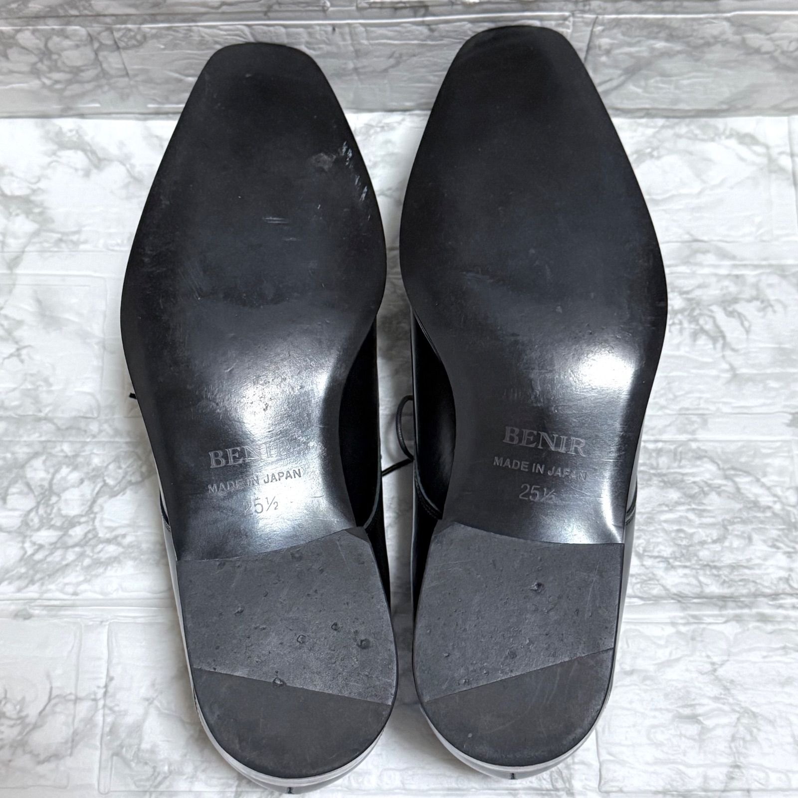 BENIR ベニル メンズシューズ ウェディング 結婚式 黒 極美品 BENIR メンズシューズ 25.5 黒 ベニル ウェディング 結婚式