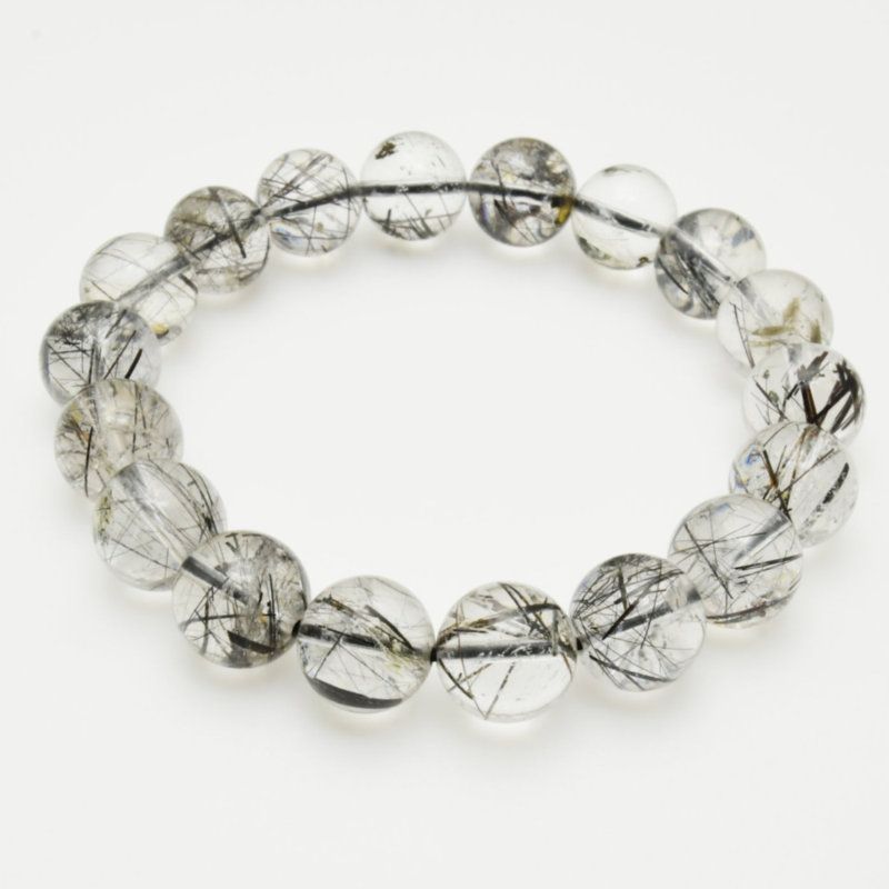 天然の表情が魅力的 11mm ブラックトルマリンインクォーツブレスレット GHB89 安心 守護 浄化 前向き 安定 落ち着き ネガティブ除去 高品質 プレゼント 贈り物 天然石38ｇ 浄化発送 ギフト 京海堂 天然石の卸 京の蔵