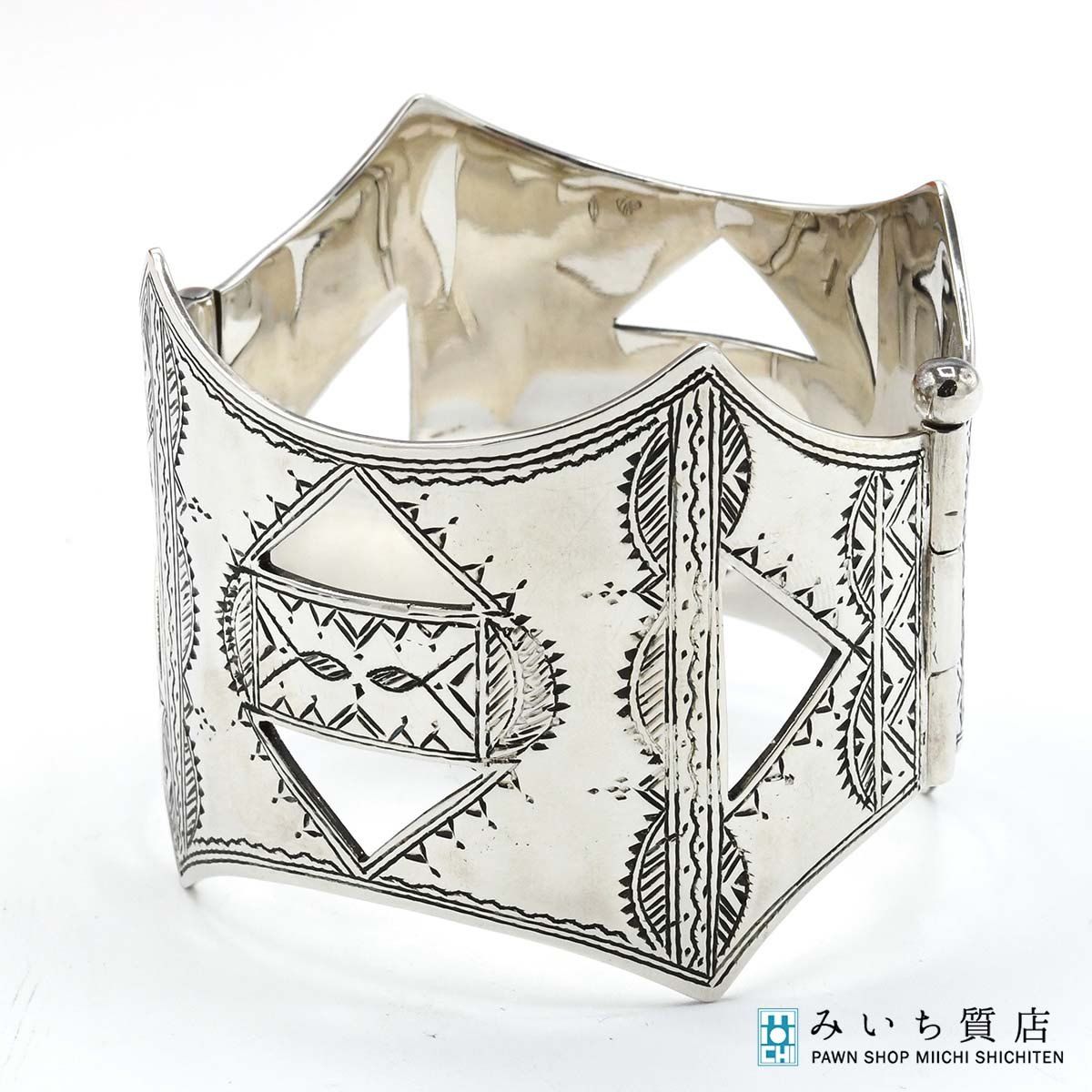 希少 HERMES エルメス ブレス トゥワレグ シルバー925 バングル 82.5g 