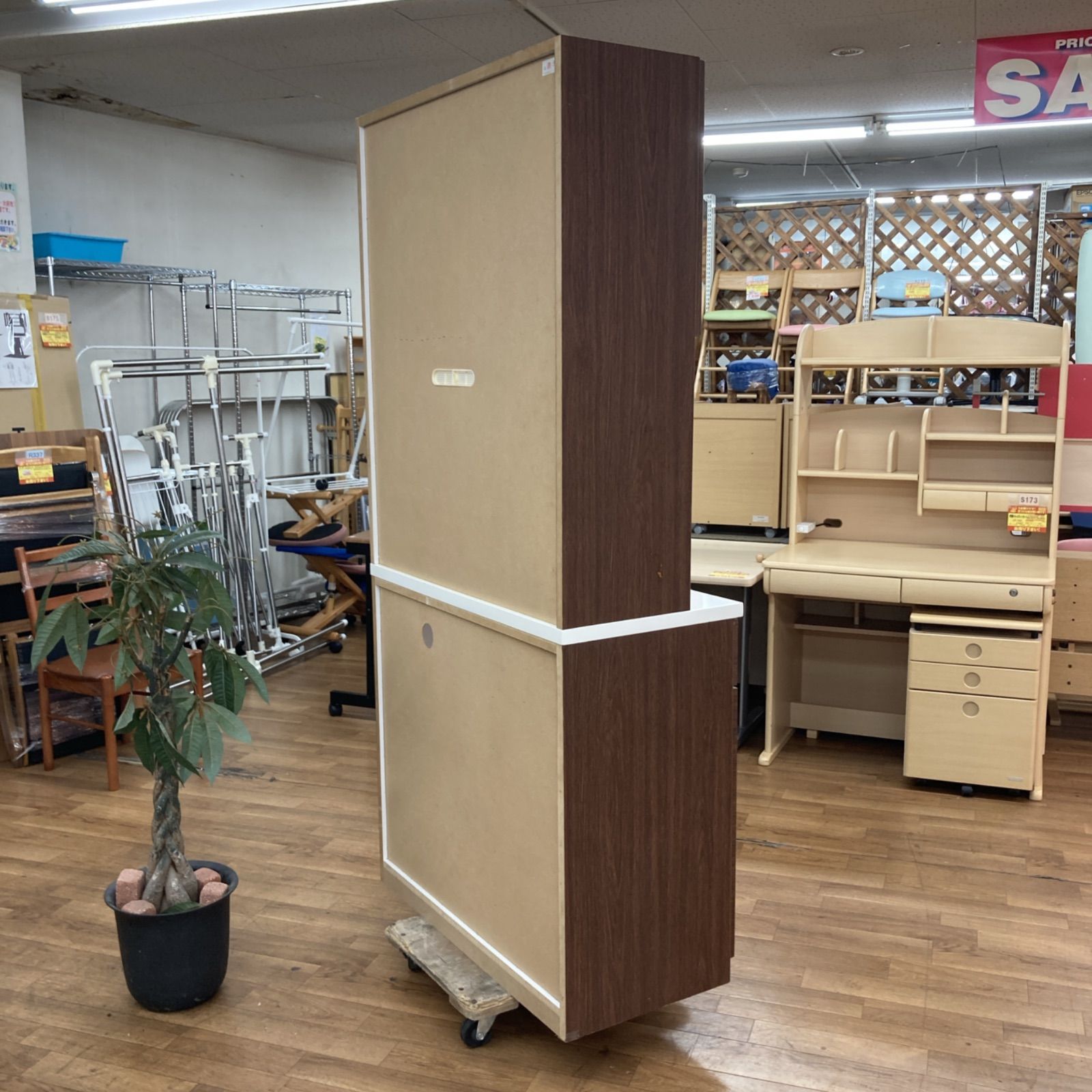 名古屋市近郊送料設置無料 S166 キッチンボード 食器棚 コンパクト カウンター低め 幅89.5cm NEXPOTALLINN_EU