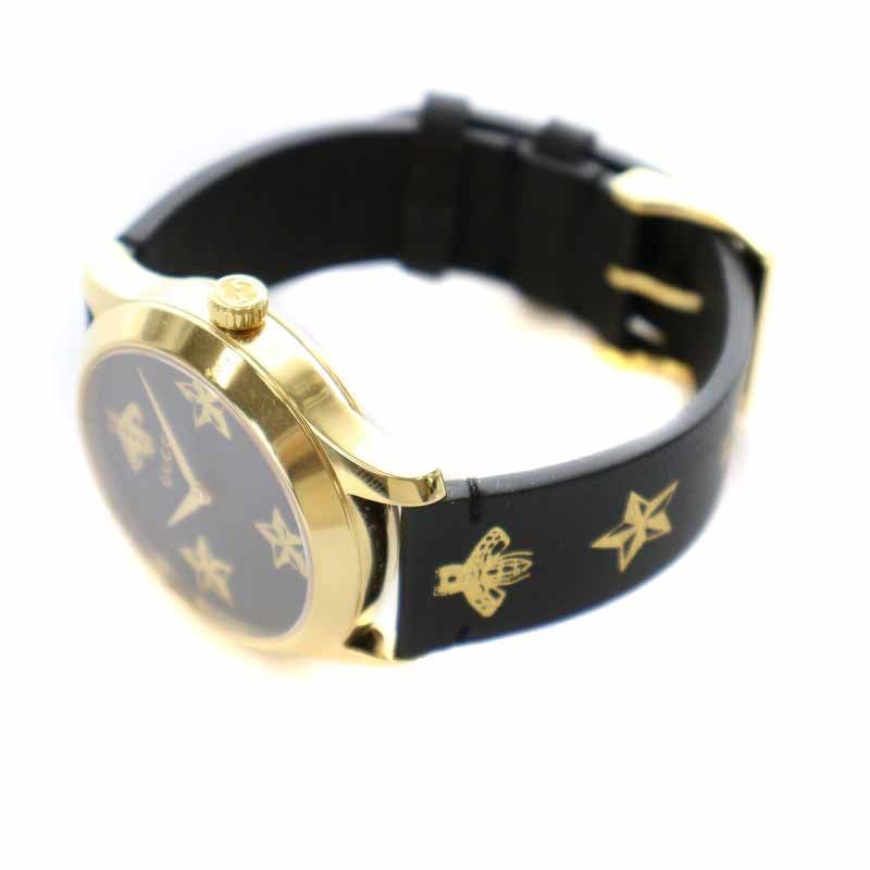 グッチ タイムレス ビー&amp;スター G TIMELESS STAR&amp;BEE 腕時計 GUCCI G-Timeless 38MM QTZ Star/Bee Dial Gold PVD Leather Watch