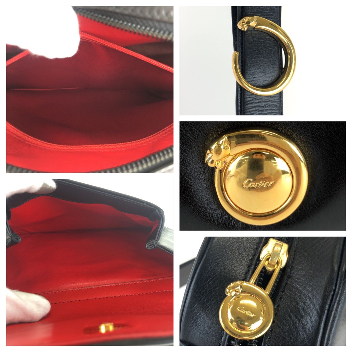 超美品 CARTIER カルティエ パンテール パンサー ブラック 黒 ゴールド 