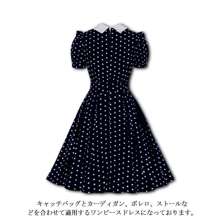 ワンピース春夏 レディース ドレス リボン付き かわいい 膝丈 襟