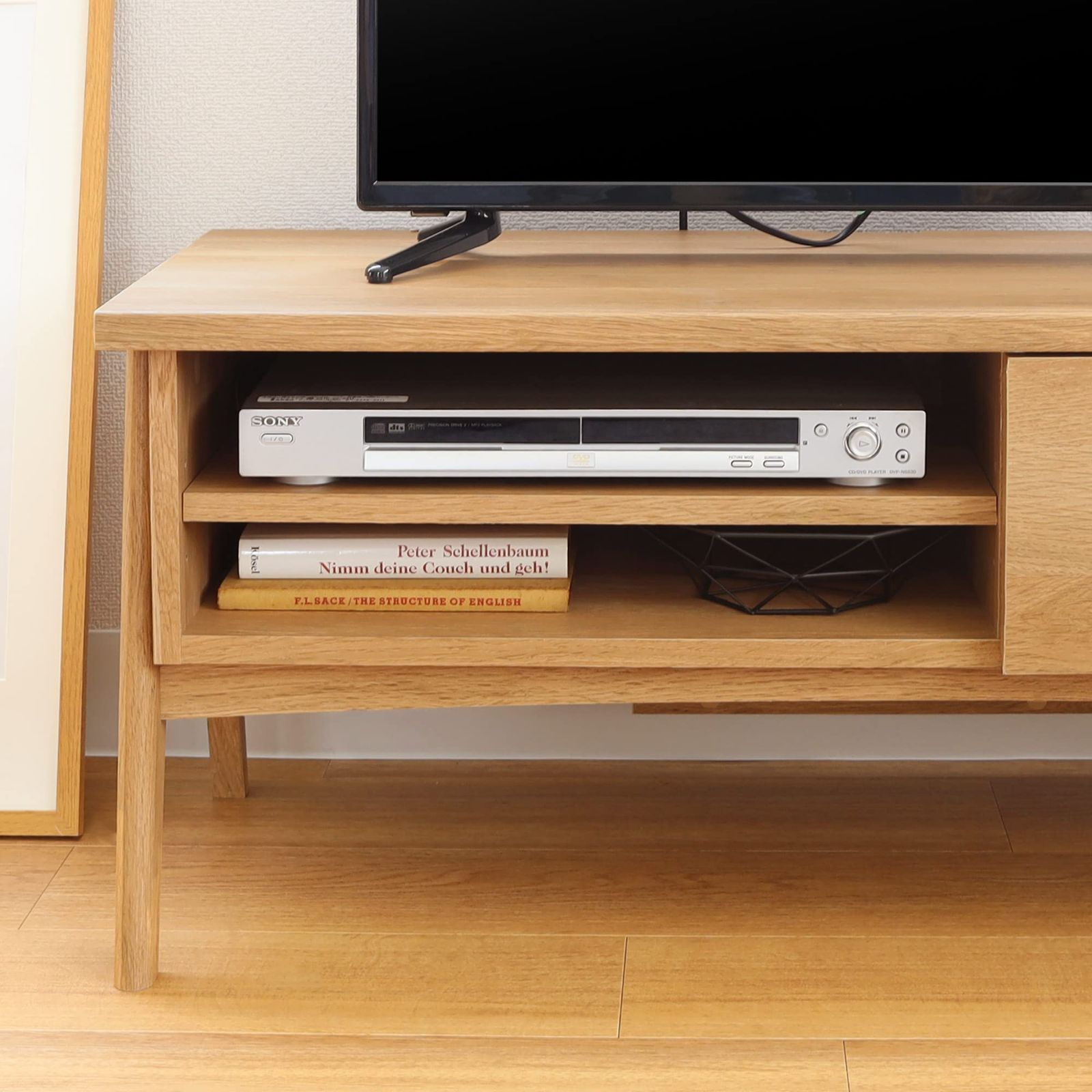 数量 テレビボード コンパクト 一人暮らし ローボード 配線をすっきりまとめるコード収納スペース AV機器 ゲーム機 DVDなどをたっぷり収納できる おしゃれなナチュラルブラウンの木目調 テレビ台 組立簡単 幅100.1 奥行40.3 白井産業 高さ4