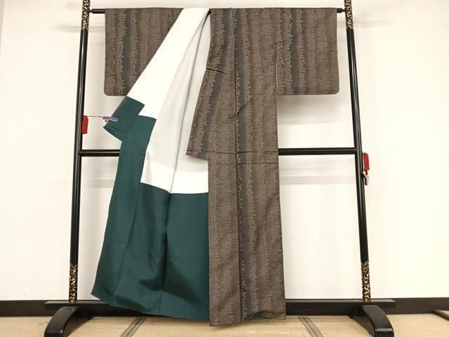 平和屋着物○本場大島紬 一元7マルキ 花間道 正絹 逸品 AABA0773ck