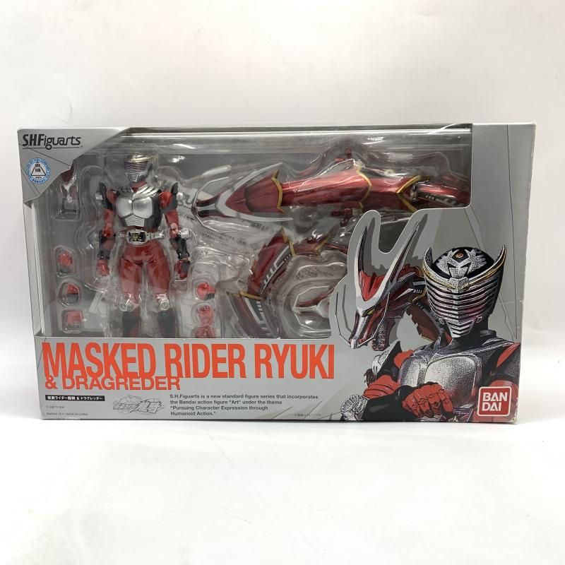 中古】開封)S.H.Figuarts 仮面ライダー龍騎＆ドラグレッダーセット 