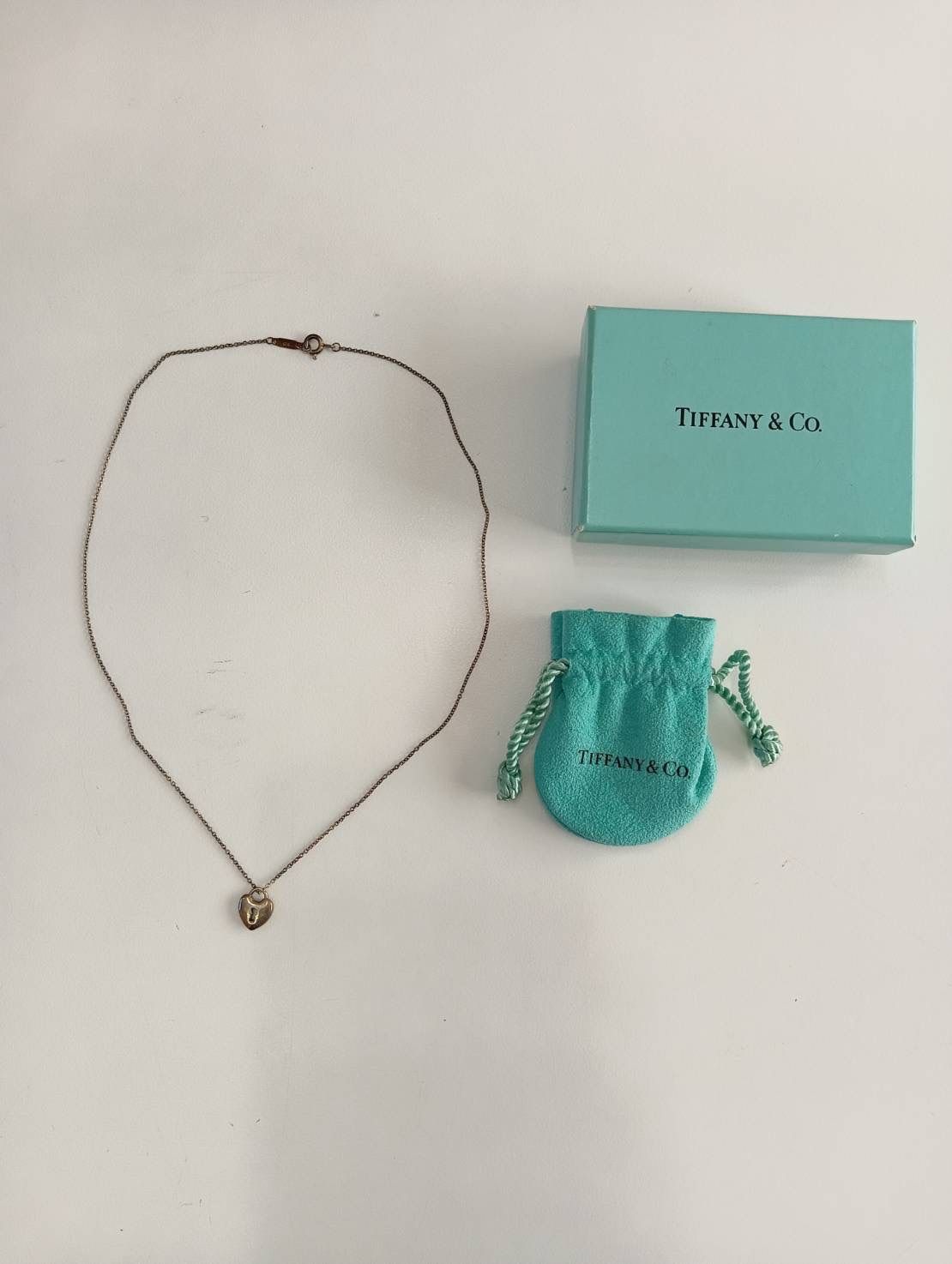 ティファニー ヴィンテージ ハートロック カデナ シルバー トップ 保存袋付 中古品】 TIFFANY＆Co.ティファニー ハートロック ネックレス