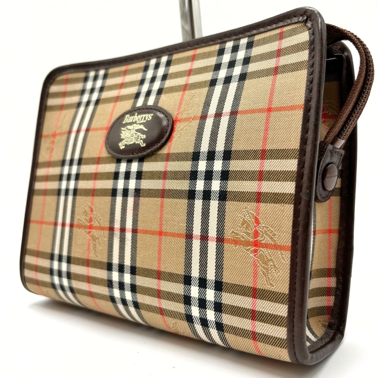 バーバリー トートバッグ ノバチェック ロゴ型押し A4収納可 ブラック