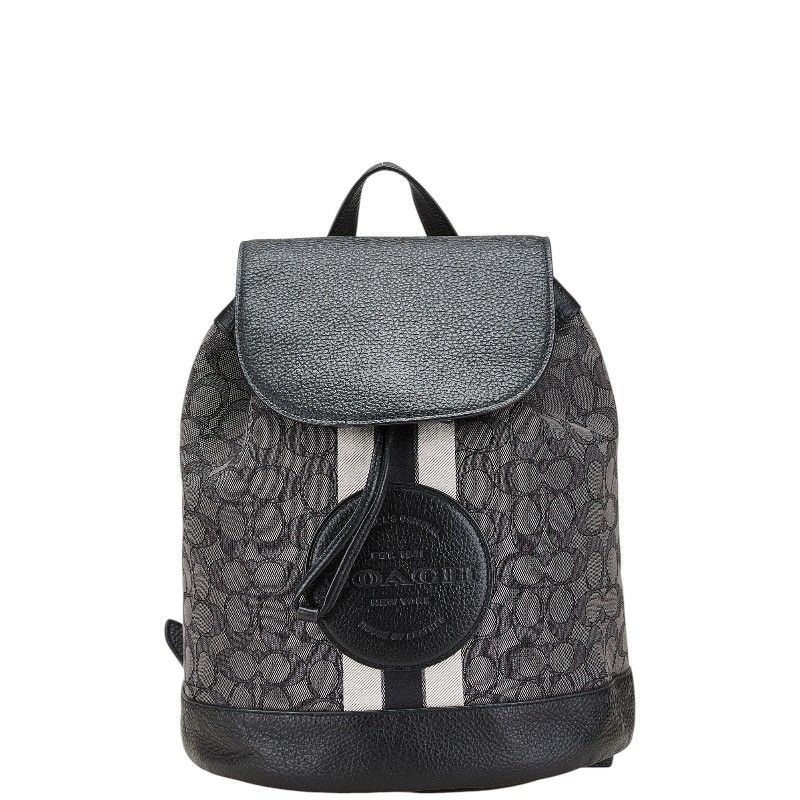 コーチ シグネチャ ドローストリング リュック バックパック CE601 FCE601 ブラック グレー キャンバス レザー レディース COACH 1-0198648