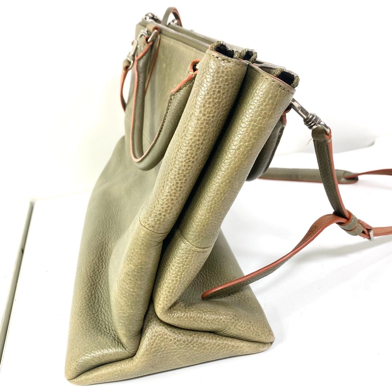 【美品】COACH コーチ モリー ショルダーバッグ 2way カーキ　レザー COACH コーチ ショルダーバッグ レザー モリー トート バッグ