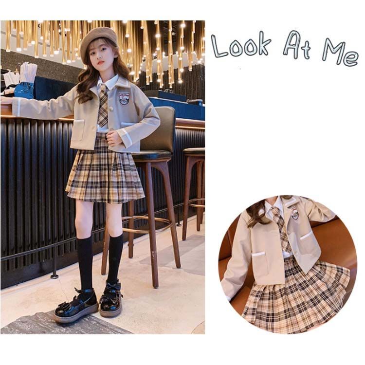 卒業式 女の子 スーツ 韓国 卒服 制服 フォーマルスーツ キッズ 小学生 入学式 : 子供服 フォーマル | スカート [Wolcakyue]