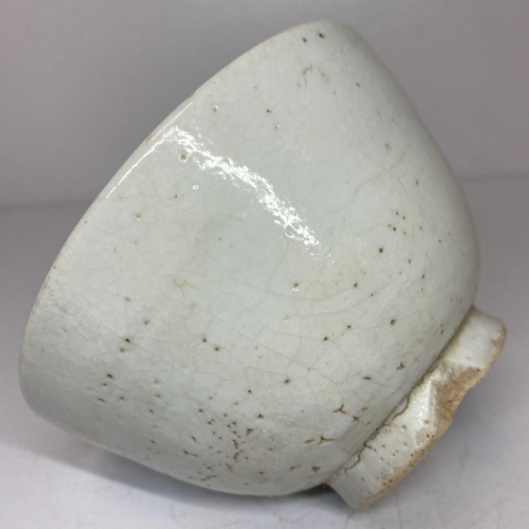 朝鮮古美術 李朝白磁茶碗 J 直径14.5cm 東H5-0903②タサチ