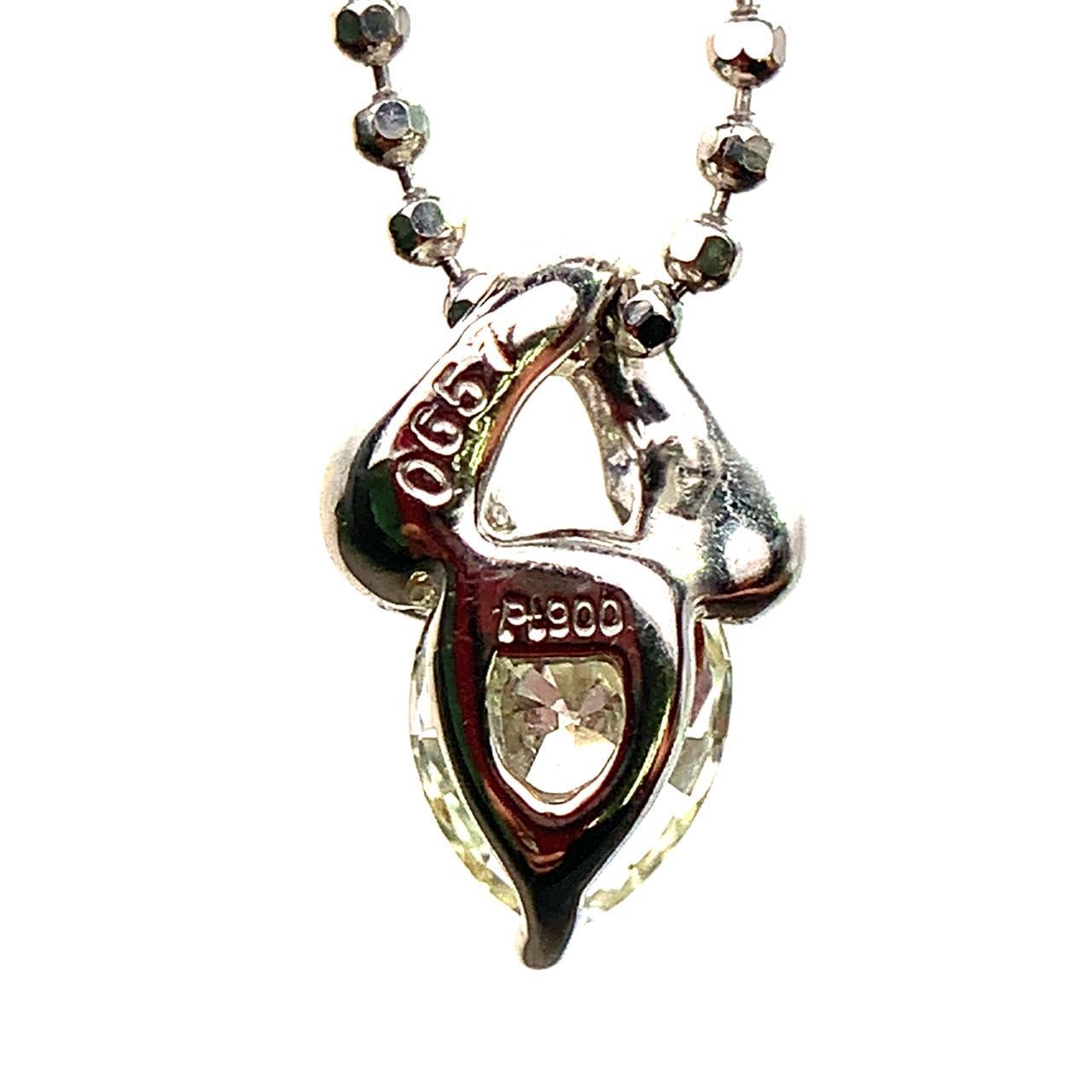 Pt850 ダイヤモンド ネックレス 約40cm ダイヤ 0.43ct