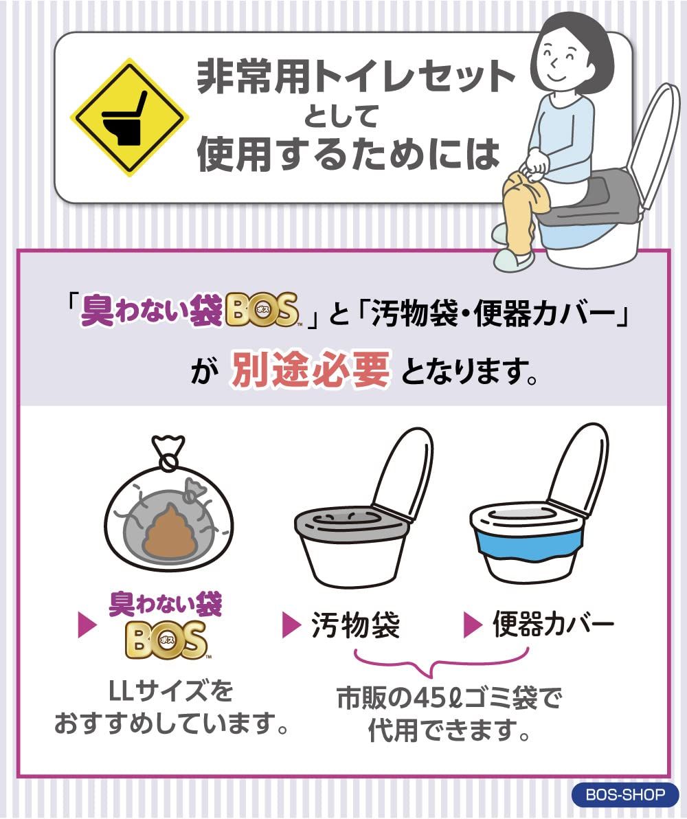 最安値で販売します。 人気商品 BOS-SHOP 品 非常用トイレ 15年保存 50回分 ◆ 防災グッズ 災害 簡易トイレ 携帯トイレ 凝固剤のみ