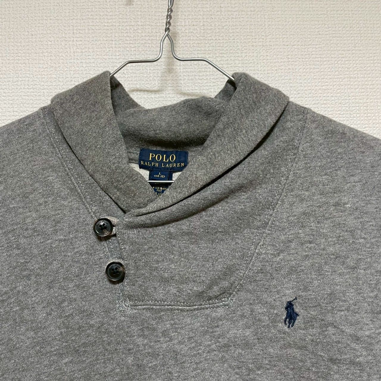 POLO RALPH LAUREN トレーナー 長袖 L グレー ワンポイント 刺繍