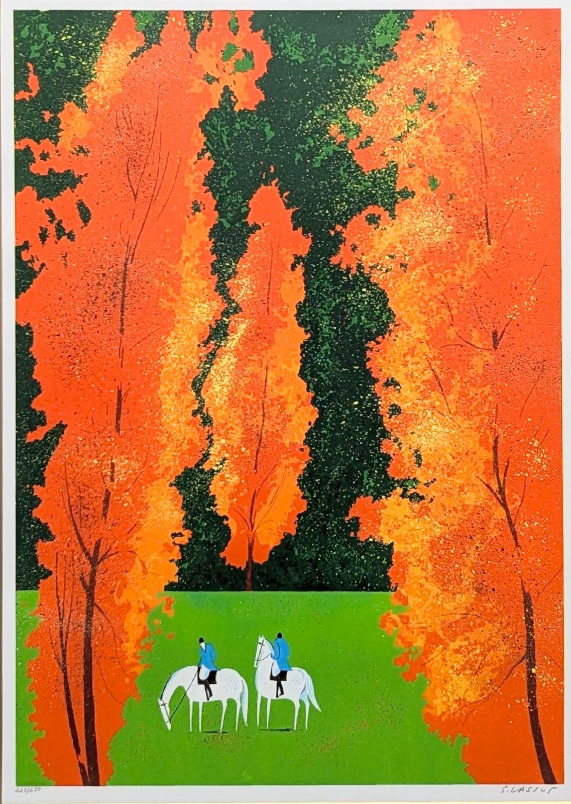 【真作】【直筆サイン】セルジュ・ラシス「紅葉の頃」【美品】 真作】【直筆サイン】セルジュ・ラシス「紅葉の頃」【美品】の