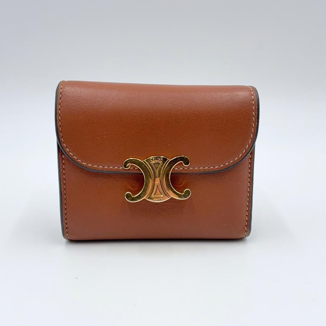 美品】CELINE トリオンフ スモール トリフォールド フラップ 