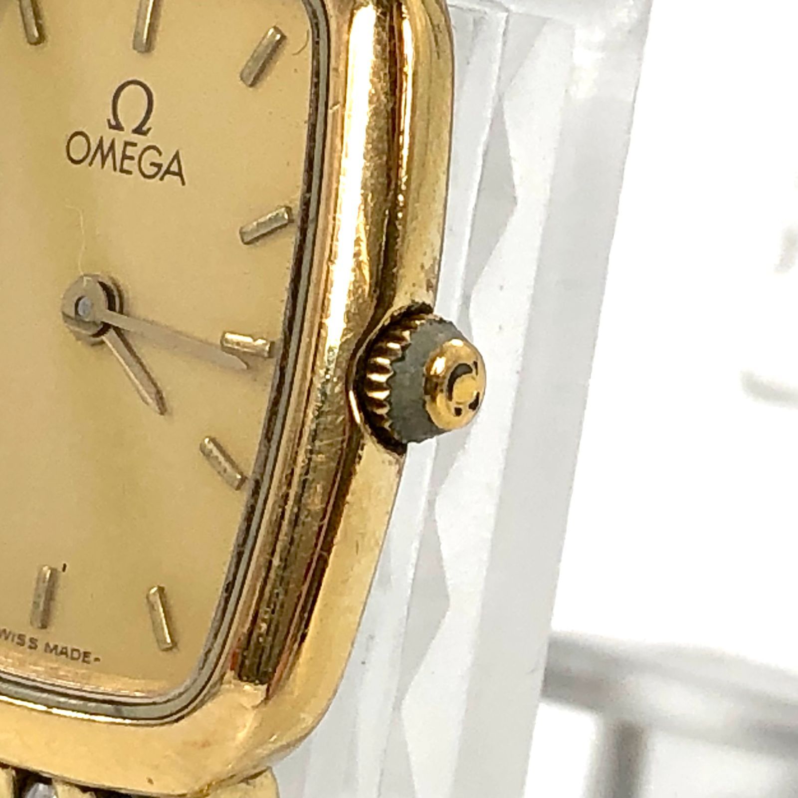 稼働 OMEGA オメガ 腕時計 ゴールド スクエア レディース OMEGA オメガ