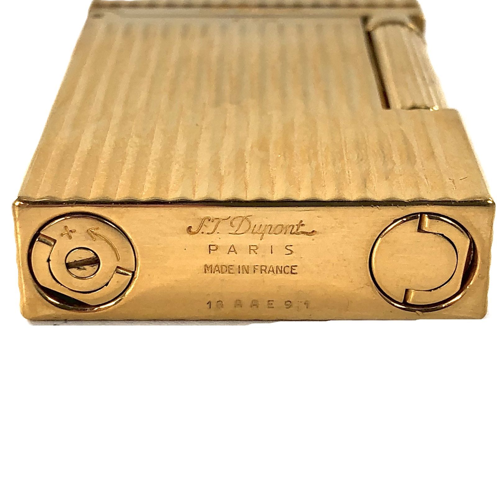 76】1円～S.T.Dupont デュポン ガスライター ゴールドカラー 火花 