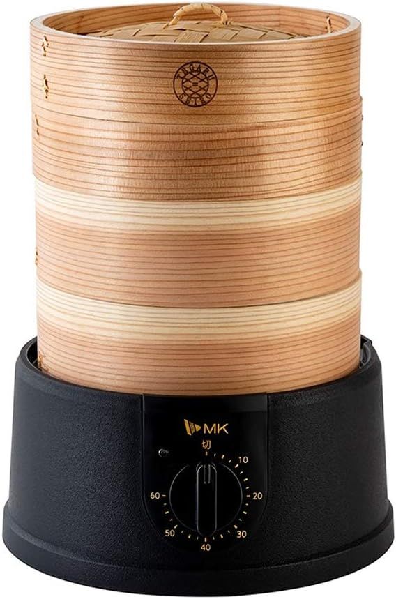 エムケー精工 せいろ 蒸し器 二段 セット 18cm 電気せいろ 蒸し器 中華せいろ 家庭用 杉製 (一部竹製) 延長輪付き ふた付き レシピブック付き TEGARU=SEIRO 手軽せいろ