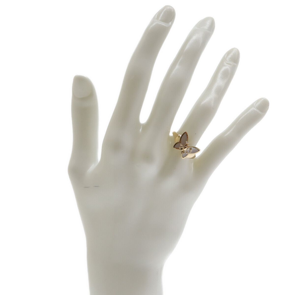 HANAE MORI ハナエモリ 森英恵 K18 18金イエローゴールド シェル 蝶 