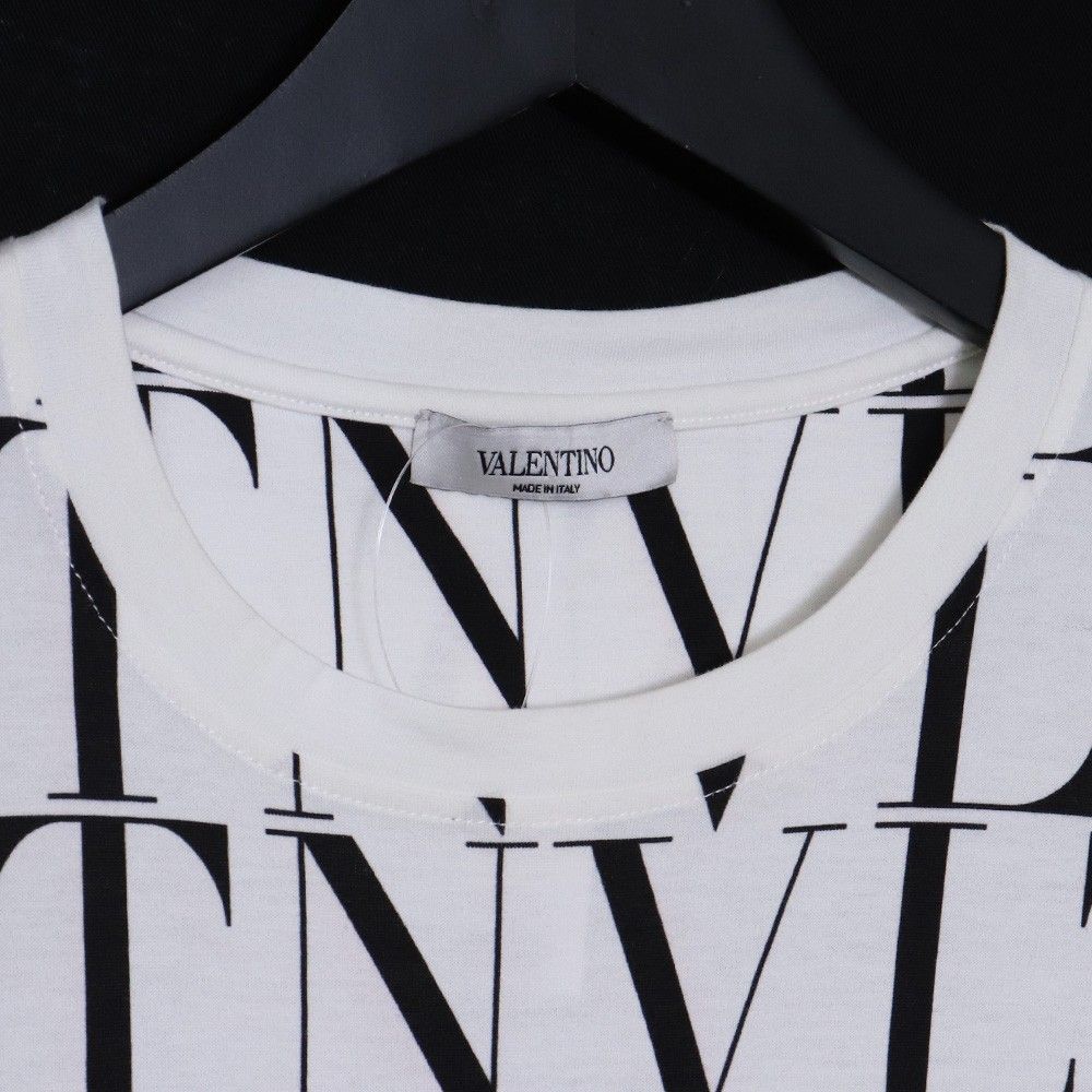 VALENTINO 総柄 ロゴプリント Tシャツ Mサイズ ホワイト UV3MG08J6PE 