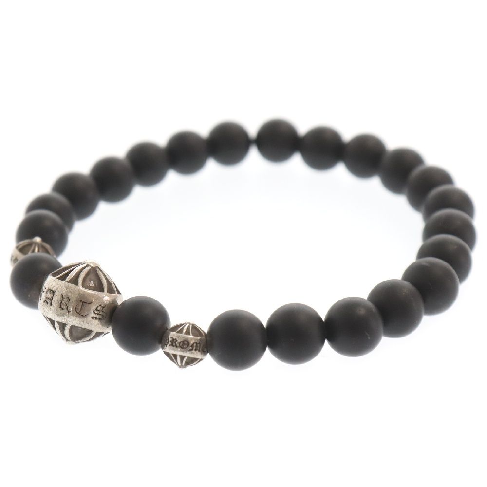 □Chrome Hearts 8mm マットオニキス ビーズブレスレット □ クロム