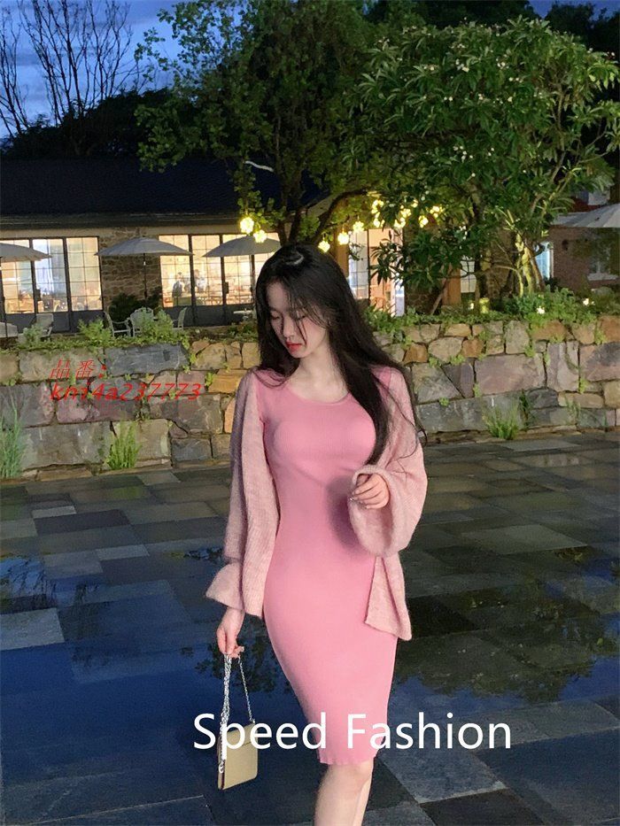 カシュクールワンピース タイトワンピース 膝丈 ニットワンピース きれいめ 通勤 女性 30代 上品 着痩せ 40代 50代 ファッション kni4a237773