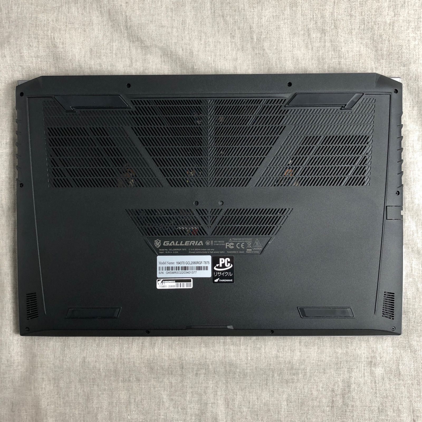 ガレリアゲーミングノートPC GALLERIA GCL 2060RGF-T ゲーミングノート