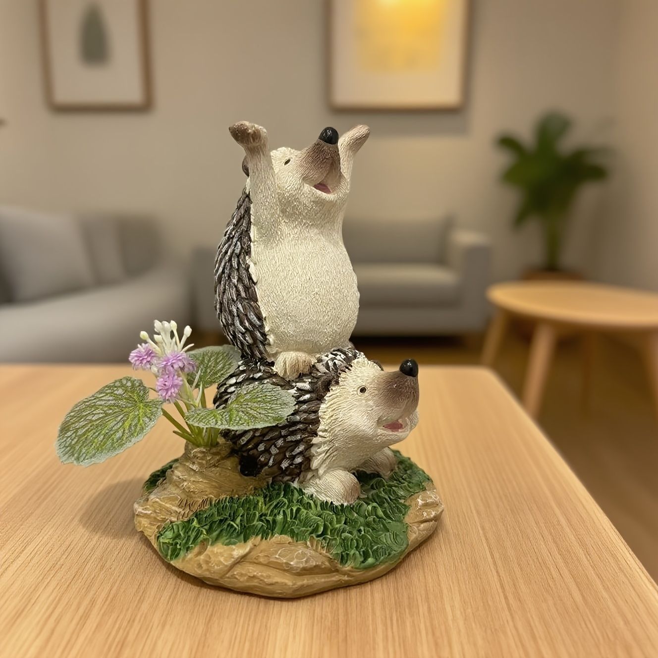 置物 オブジェ ガーデンオーナメント 2匹のハリネズミ はりねずみ 屋外 屋内 室内 インテリア 玄関 リビング ダイニング 装飾 庭 ガーデニング 装飾 ガーデン シンプル ギフト インテリア用品 贈り物 雑貨 YUZUMIYA_COM