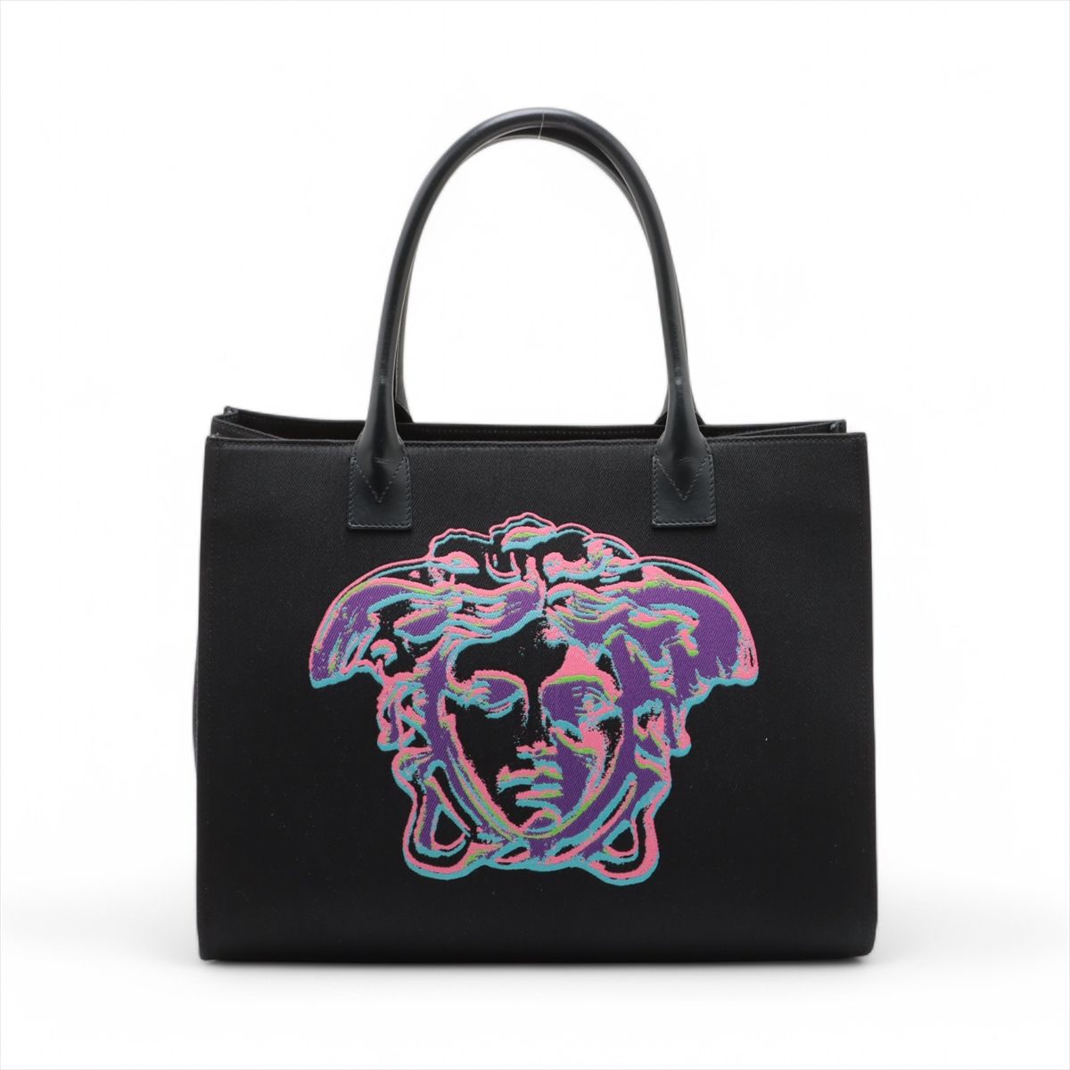 美品 ヴェルサーチ メドゥーサ レザー トート バッグ 肩掛け 美品 ヴェルサーチ メドゥーサ レザー トート バッグ 肩掛け