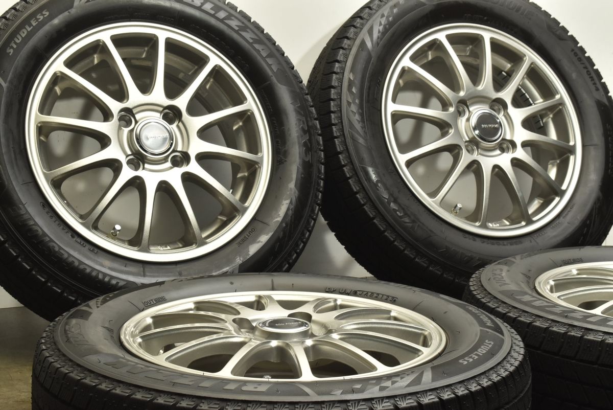 バリ溝】エコフォルム 14in 4.5J +45 PCD100 ブリヂストン ブリザック 