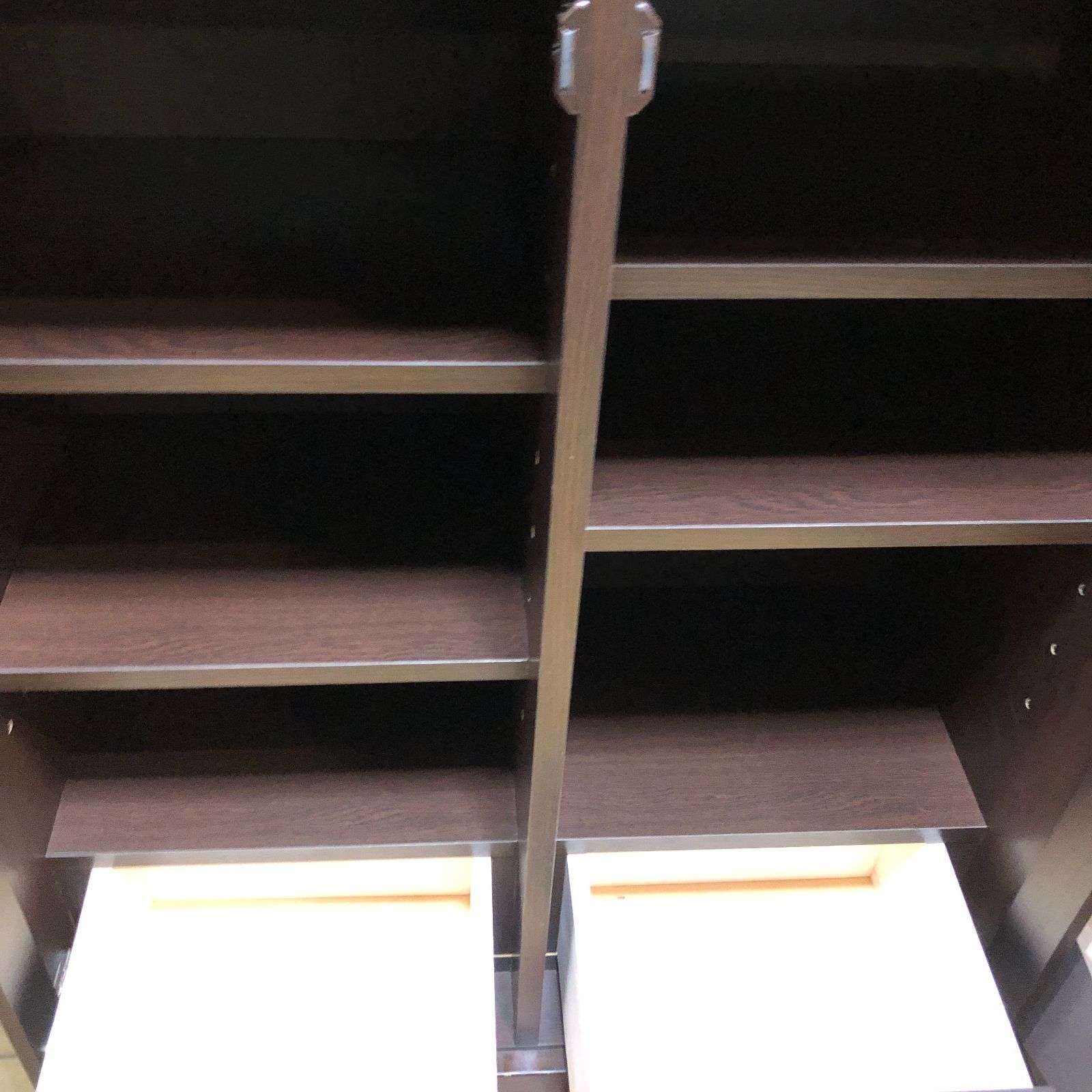 生松工芸 フリーボード ガラス扉 エヴァンス DB 120 ダークブラウン 食器棚 本棚 書棚 AV収納 250915-1 TALLINNNEXPO_COM