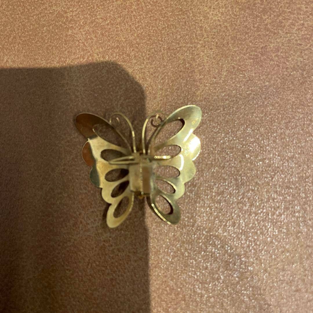 K18 蝶々 ブローチ ねじ式 バタフライ アンティーク ヴィンテージ 昭和