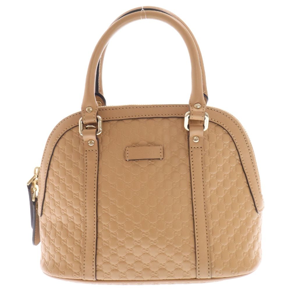【美品】GUCCI ベージュ ゴールド ハンドバッグ GUCCI(グッチ) GG canvas leather handbag GG キャンバス レザー