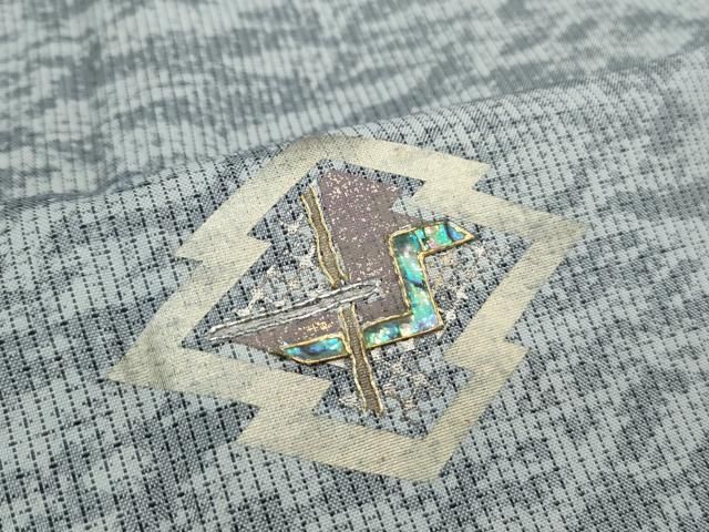 平和屋着物○螺鈿作家 甲斐泰造 訪問着 本場染大島紬 吉祥文 金彩 正絹